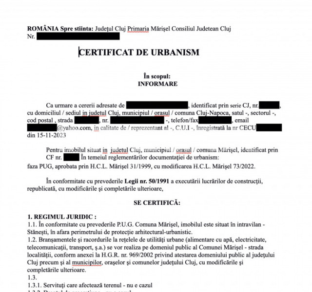 Teren Cu FANTANA si CURENT | PUZ si Certificat Urbanism | Marisel