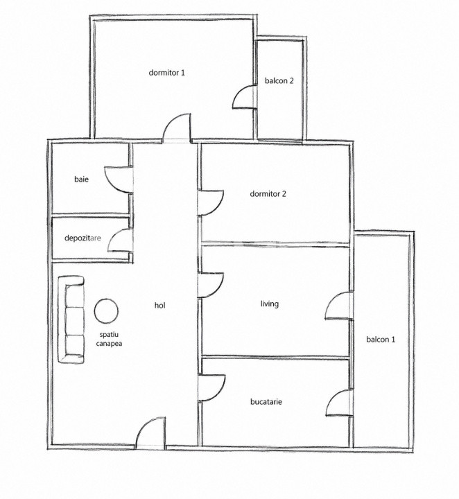 Apartament Decomandat 3 Camere 2 Balcoane | Etaj 2 | Expunere S-V Str. Mehedinti